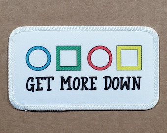 Get More Down Symbols Patch | Embroidered Edge, Iron or Stitch On