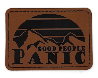 3.5” x 2.5” Panic Good People Patch | Laser Engraved | Rawhide/Black | Iron or stitch | Panic Fan Art