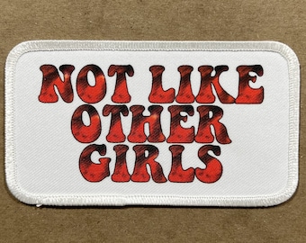 4.25" x 2.5" Patch Not Like Other Girls Printed Patch | Iron or stitch | Gift | Jean Hat Patch |washable| Fan Art