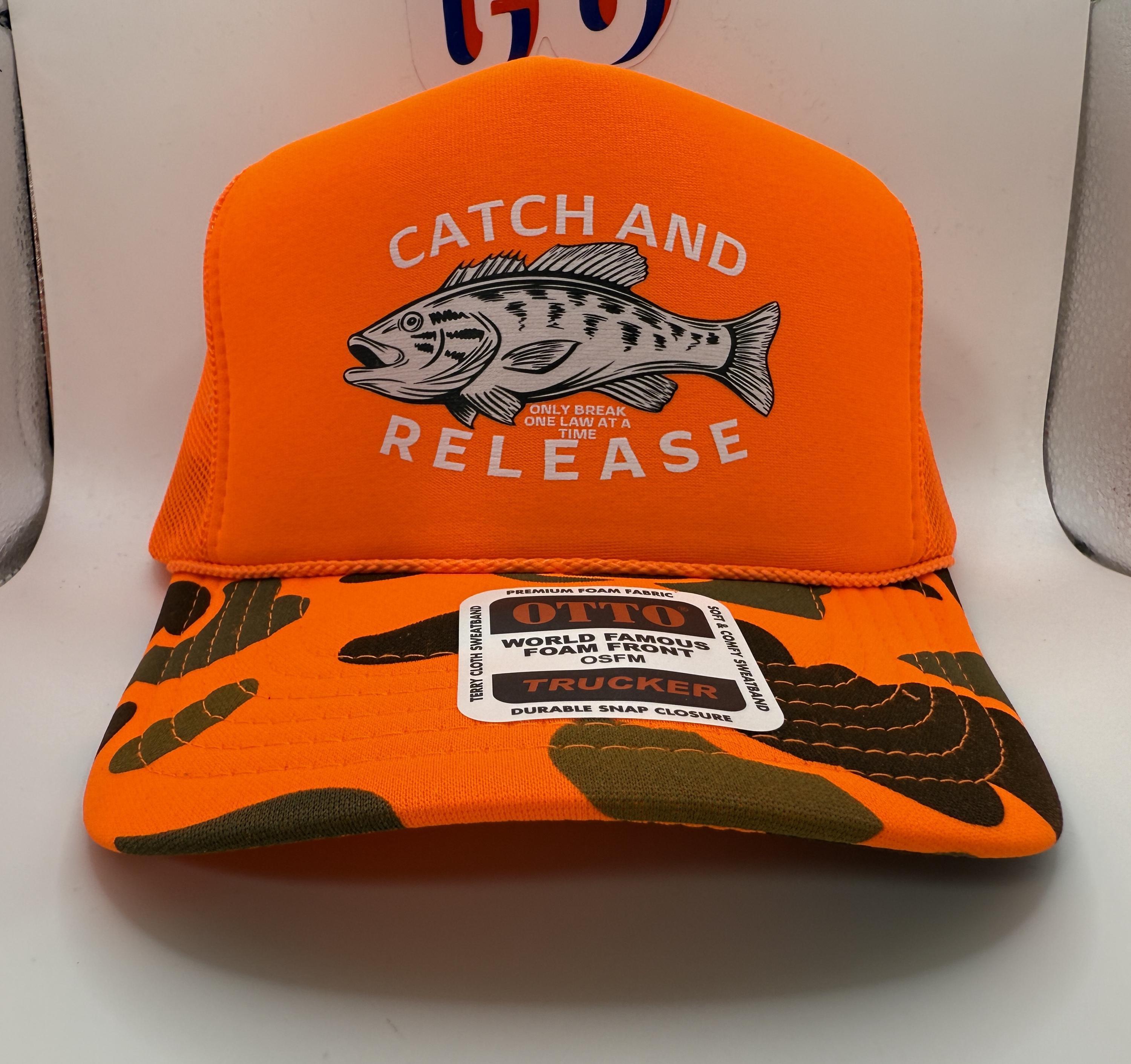 Orange Camo Catch & Release Trucker Cap | Otto Foam Snapback - Etsy
