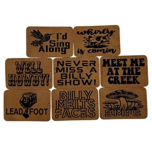 3” x 2” BMFS Patches | Laser Engraved | Rawhide/Black | Iron or stitch | Billy Fan Art | Pick One
