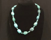 Gorgeous Vintage Hand-Strung Long Turquoise Necklace