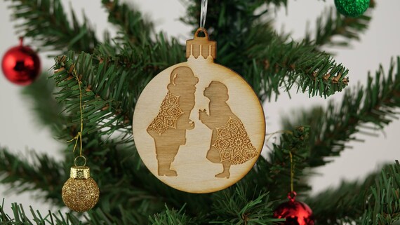 Laser Engraved Mr Mrs Claus Christmas Ornament Etsy