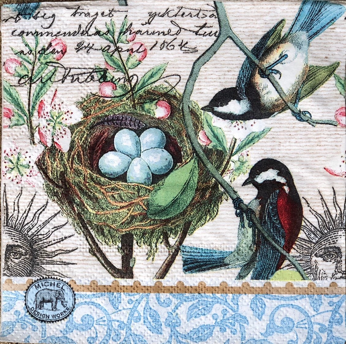 New Bird Nest Paper Napkins Decoupaging Crafting Etsy