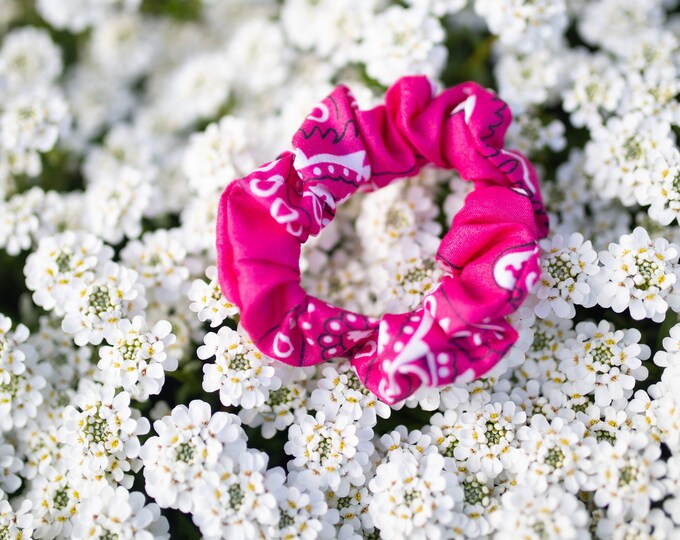Pink Bandana Scrunchie