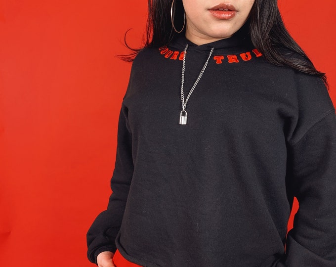 yours truly crop hoodie