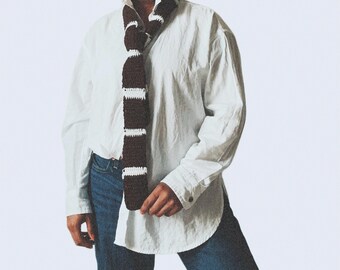 Brown Crochet Tie