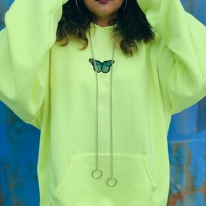 Neon Green Butterfly Hoodie image 5