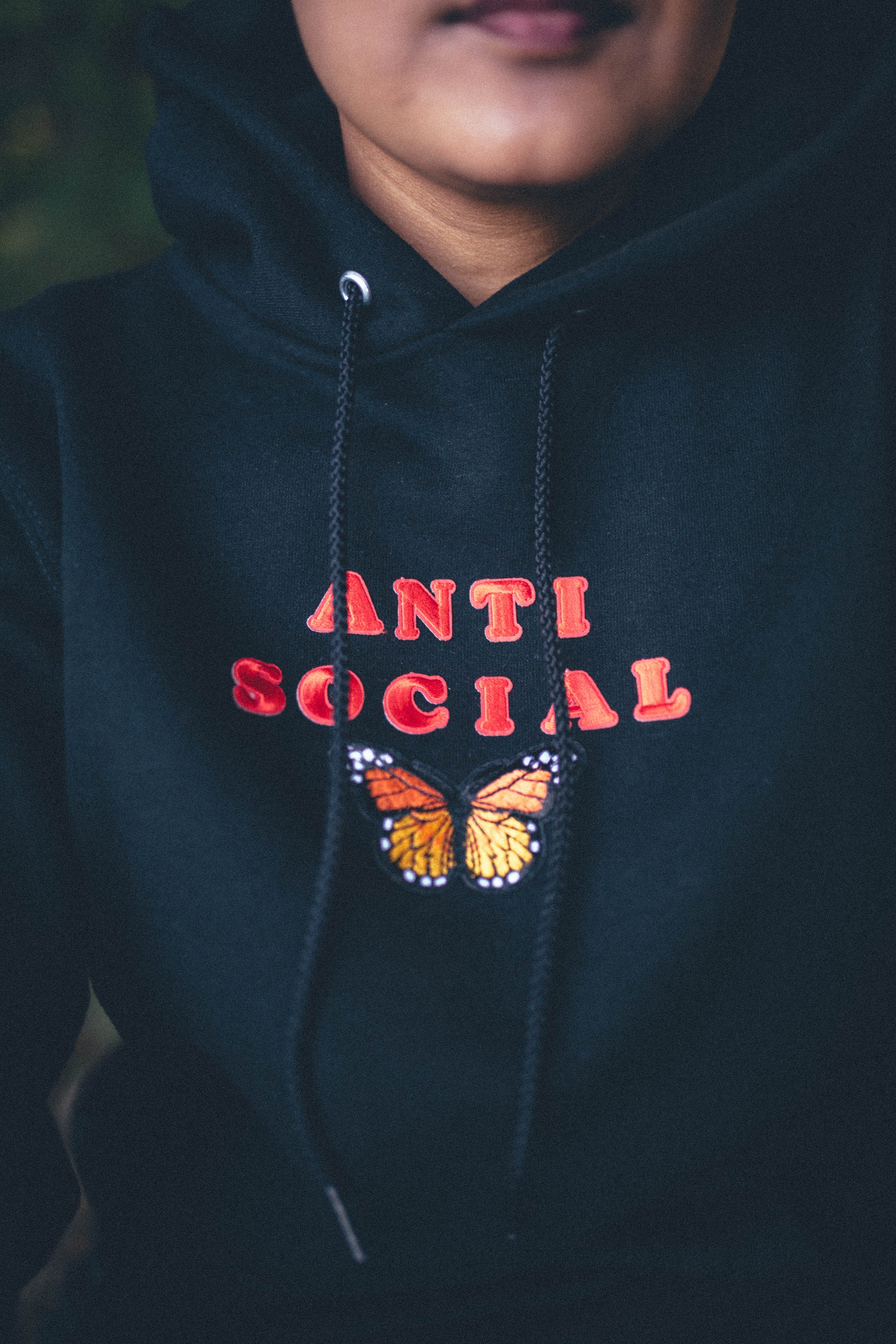 Anti social social club butterfly hoodie new arrivals