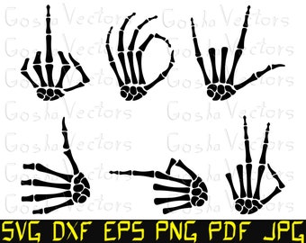 skeleton hands svg word love svg gestures cut file etsy