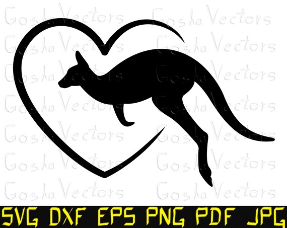 Download Kangaroo Svg I Love Kangaroo Svg Heart Svg Animal Svg Cut File T Shirt Vinyl Decal Silhouette Cricut Dxf Vector Clipart Printable