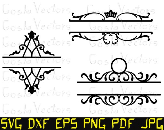 Download Split Frames Svg Split Frame Svg Monogram Frame Svg Mailbox Etsy