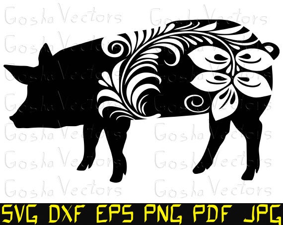 Download Pig svg. Piggy svg. Cutting file template Cameo Cricut DXF ...