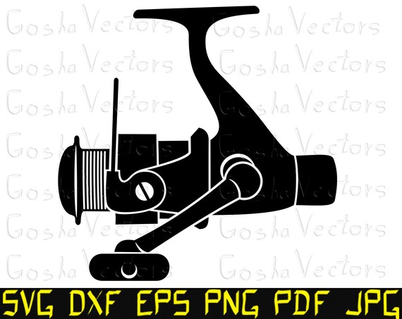 Download Fishing Reel Svg Spinning Reel Svg Fishing Svg Cut File T Shirt Vinyl Decal Silhouette Cameo