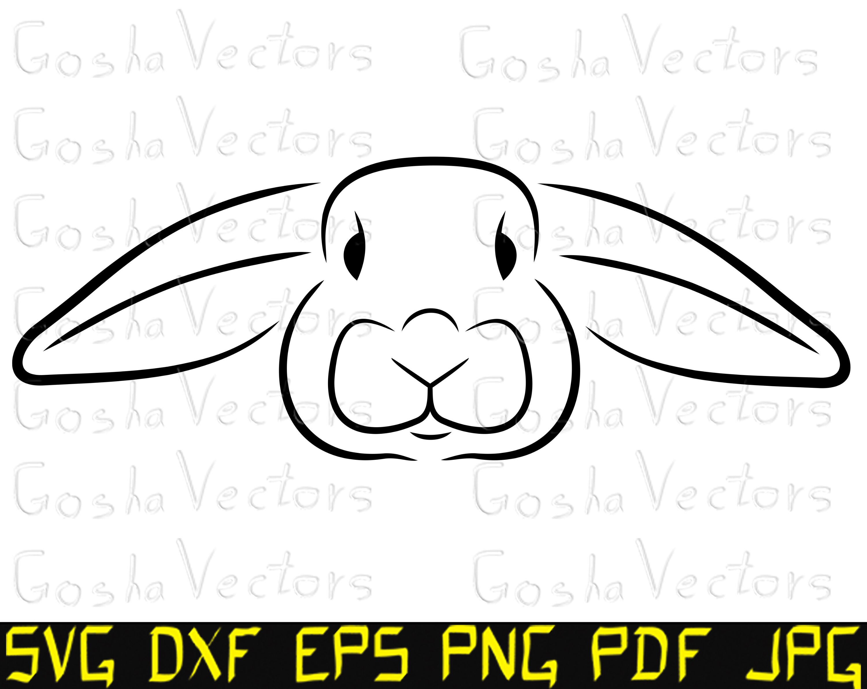 Download Rabbit Face Svg Bunny Face Svg Rabbit Svg Bunny Svg Etsy