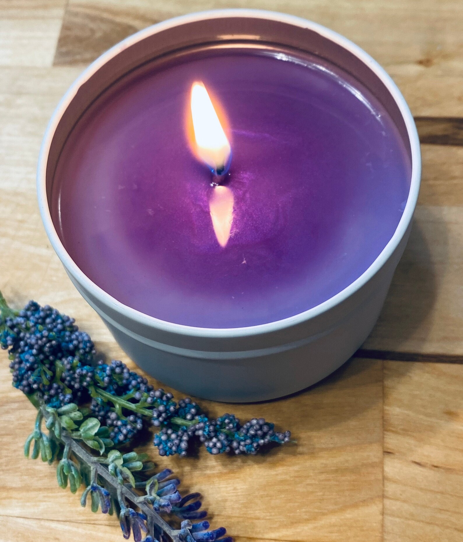 Purple/ unscented soy candle/ container candle Etsy