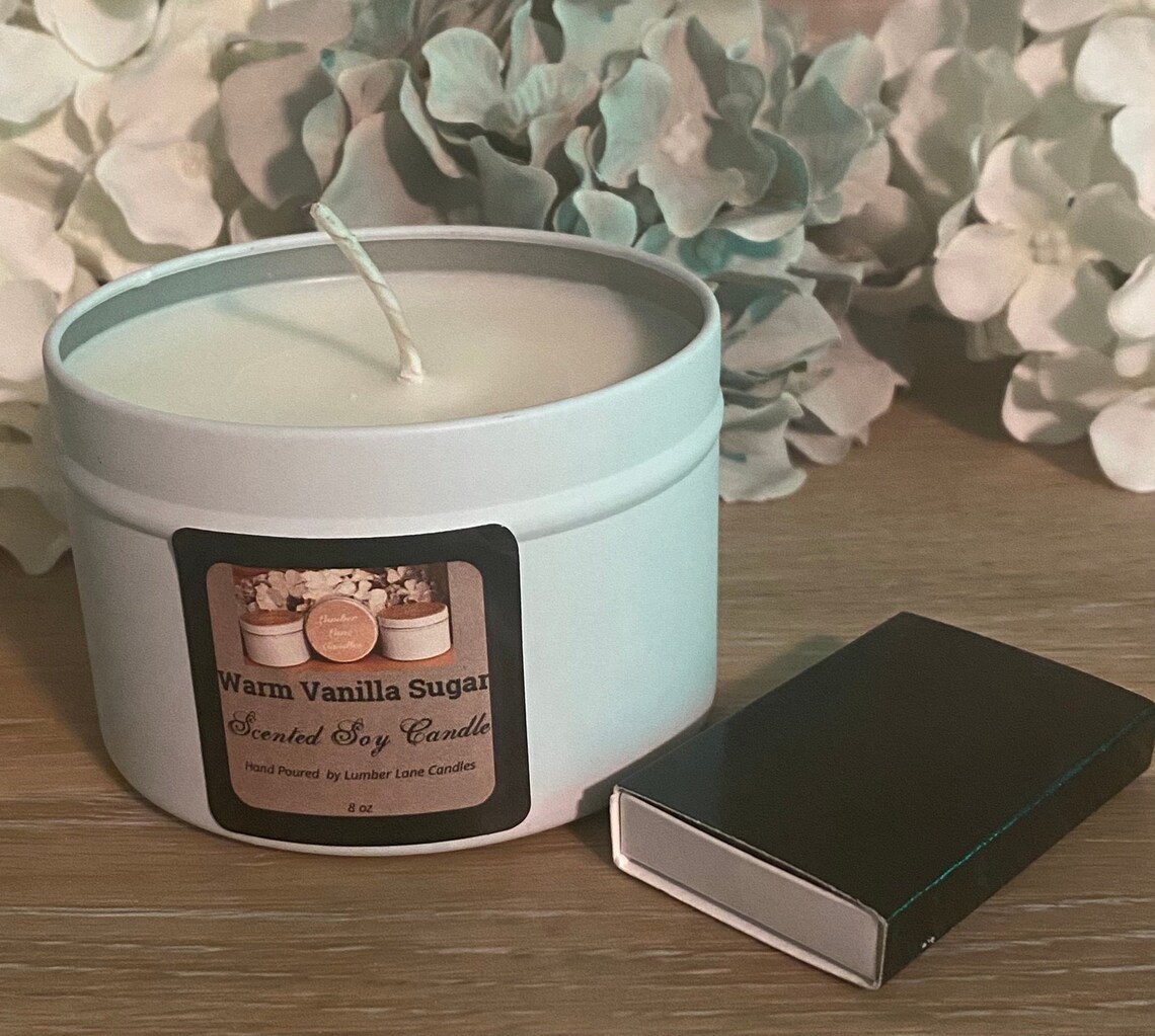 Warm Vanilla Sugar scented soy candle Etsy