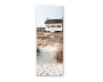 artissimo, photo en verre, 30 x 80 cm, photo derrière verre, photo, impression, affiche, murale, moderne, format portrait, plage et mer, paysage de dunes maritime