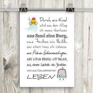 artissimo / cartel con texto Din A4 / 21 x 29,7 cm / tipografía / imagen infantil / regalo nacimiento bebé bautizo / cartel habitación infantil