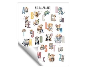 artissimo / Children's poster 40 x 50 cm / Learning poster: My alphabet - German / ABC / Letters & animals / learning to read and write / Baby child