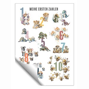 artissimo / XXL Kinder-Poster 50x70cm / Lern-Poster: Meine ersten Zahlen / Tiere / zählen lernen / Baby Kind / Vorschule / Kinderzimmer Deko