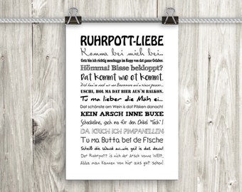 artissimo / affiche avec proverbe Din A4 / 21 x 29,7 cm / Impressions d’art avec proverbes / affiche / Typo-Print / Typographie / Ruhrpott