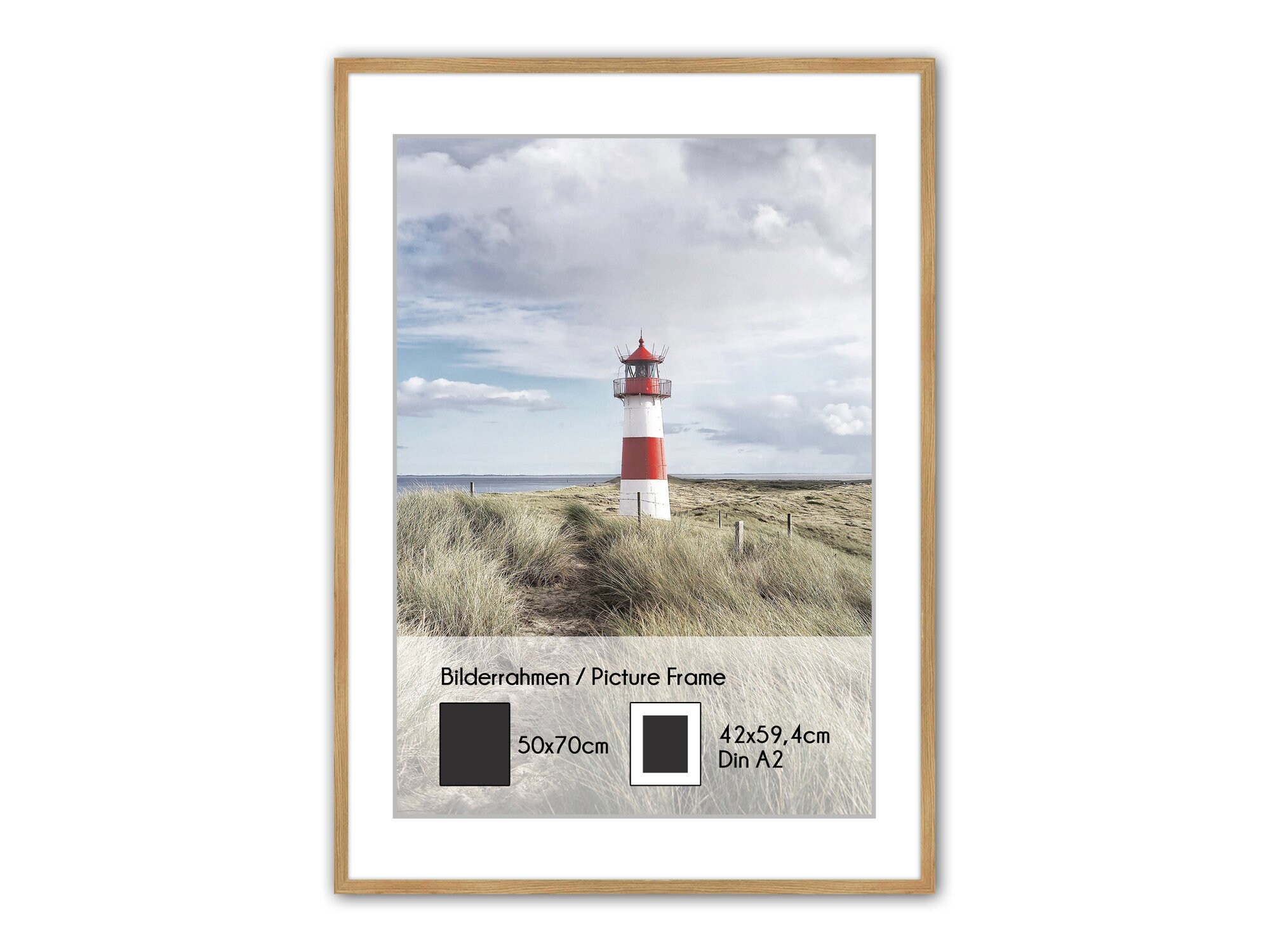 Artissimo Pe6602 Wr Real Wood Picture Frame 50 X 70 Cm With Etsy Hong Kong