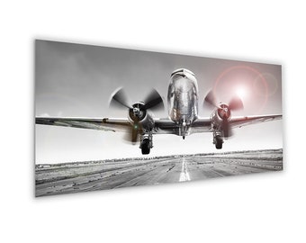 artissimo, glass picture, 125 x 50 cm, picture behind glass, photo, print, mural, poster, modern, landscape format, panorama, historical aircraft