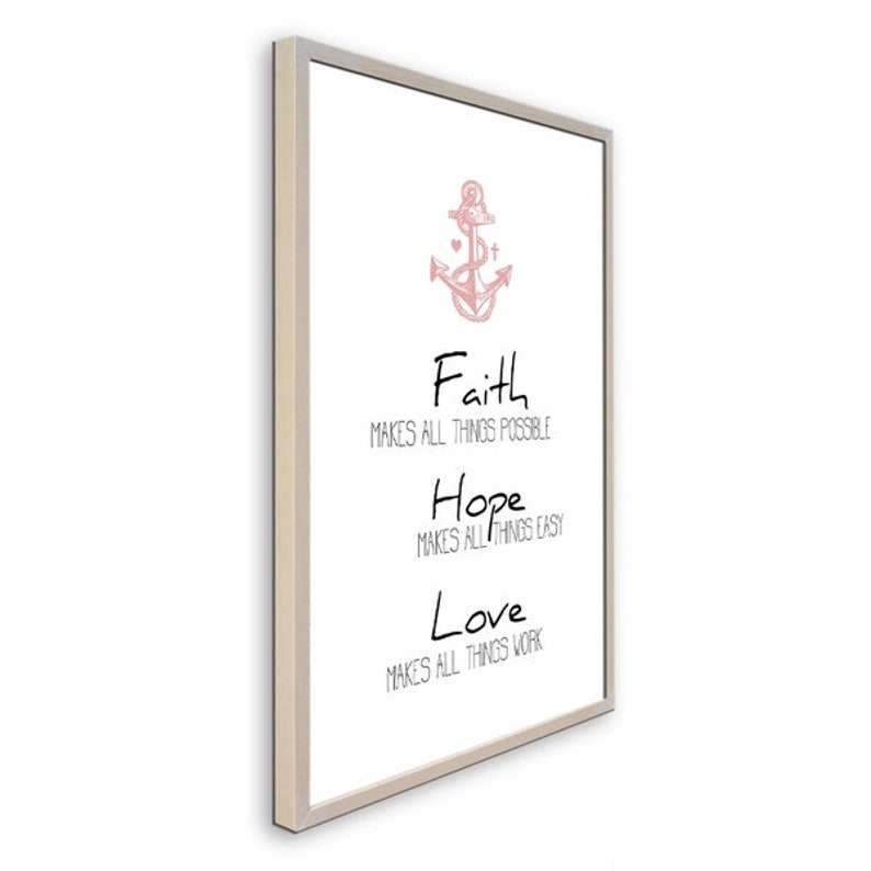 artissimo slogan picture with frame 51 x 71 cm / poster with sayings / typography print framed / mural / faith love hope image 3