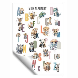 artissimo /poster per bambini XXL 50 x 70 cm /poster didattico: Il mio alfabeto - tedesco /ABC /lettere e animali imparano a leggere e scrivere il bambino