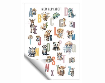 artissimo / XXL children's poster 50 x 70 cm / learning poster: My alphabet - German / ABC / letters & animals learn to read and write baby child