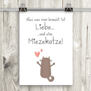 artissimo / Poster mit Spruch Din A4 / 21x29,7cm / Kunstdrucke mit Sprüchen / Plakat / Typo-Print / Typografie / Zitat / Katze Bild 1