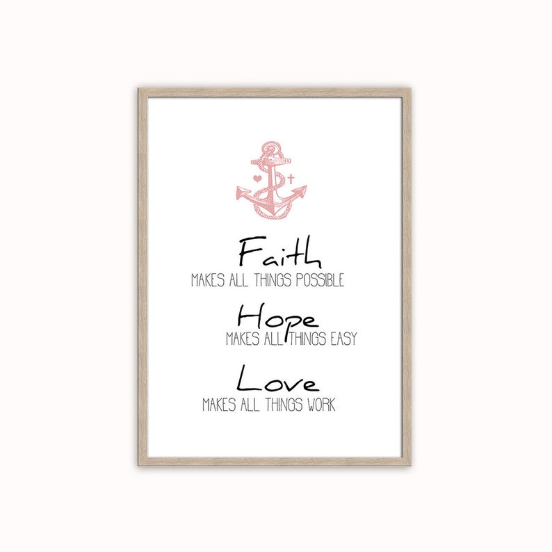 artissimo slogan picture with frame 51 x 71 cm / poster with sayings / typography print framed / mural / faith love hope image 1