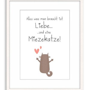 artissimo / Poster mit Spruch Din A4 / 21x29,7cm / Kunstdrucke mit Sprüchen / Plakat / Typo-Print / Typografie / Zitat / Katze Bild 2