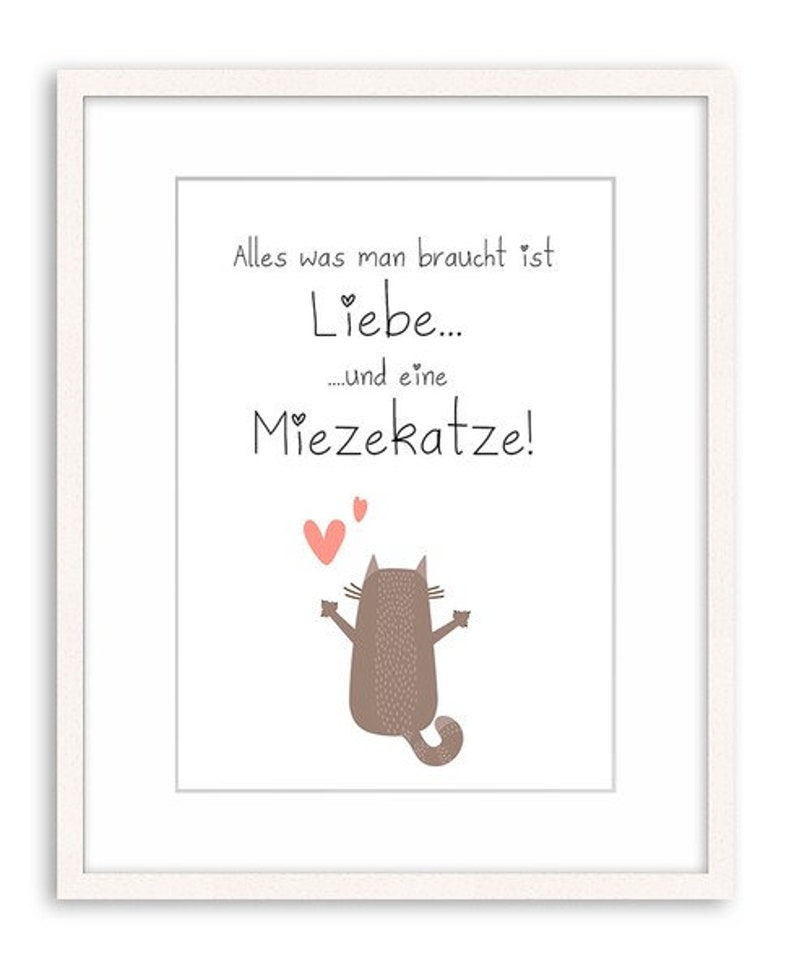 artissimo / Poster mit Spruch Din A4 / 21x29,7cm / Kunstdrucke mit Sprüchen / Plakat / Typo-Print / Typografie / Zitat / Katze Bild 2