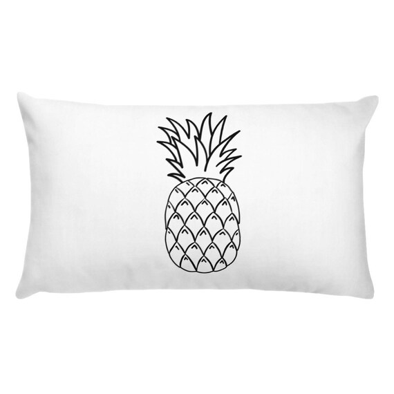 Black And White Pineapple Decorative Pillow Trendy Fun Etsy
