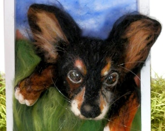 Realistic 3D Dog Portrait of Pet, Needle Felted Pet from Photos. Gift for dog lovers from MariRich. Custom