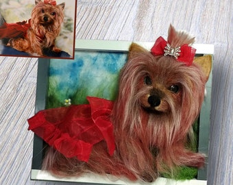 I can needle felt your DOG based on photo. Realistic Yorkshire Terrier or any other breed made to order. 3d portrait of MariRich