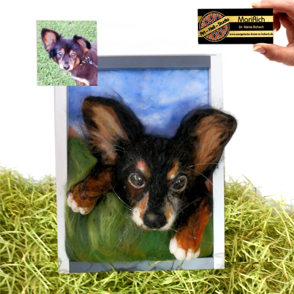 Realistisch 3D-hondenportret van uw huisdier, naaldvilt dier van foto. Cadeau voor hondenliefhebbers. Aangepast door MariRich