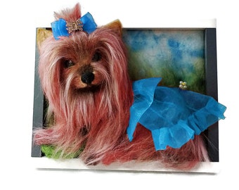 Needle felted dog from photo. Realistic pet, yorkshire terrier 3d portrait. animal lover gift. Custom by MariRich