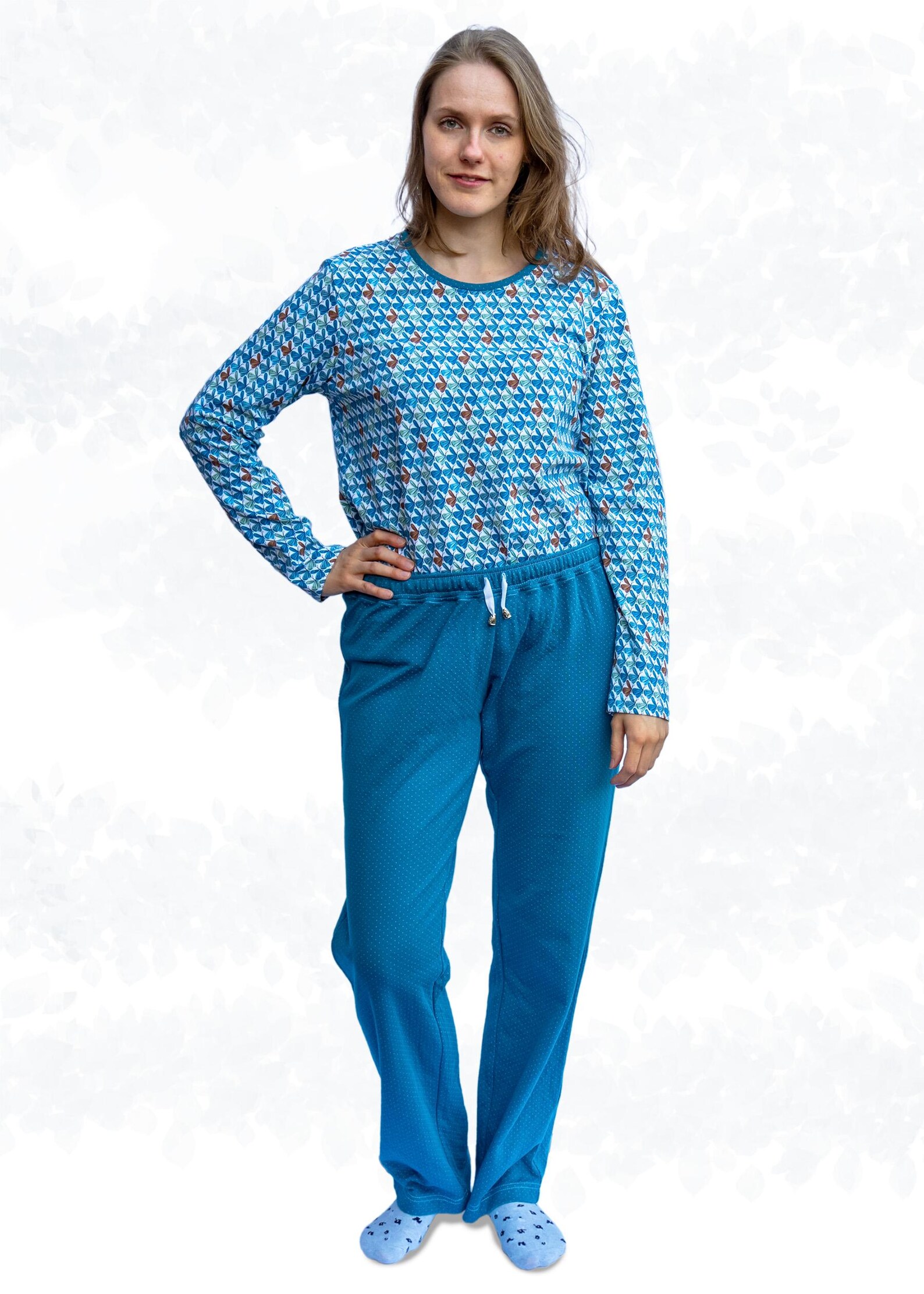 PDF Sewing Pattern Pajamas Women Jersey Pajama Set Shirt Pants Shorts ...