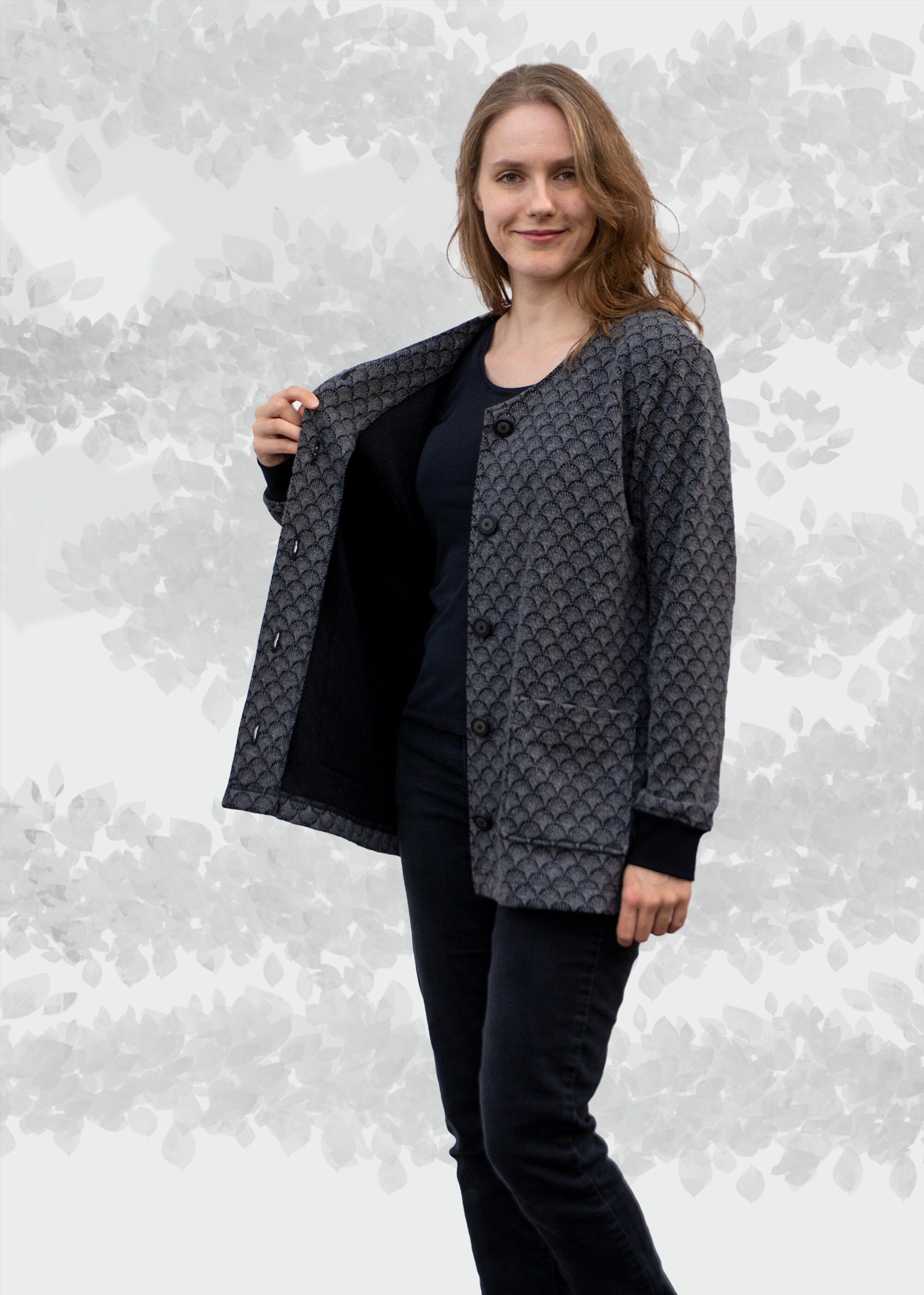 PDF Sewing Pattern Cardigan With Button Placket and Pockets Nora ...