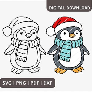 Svg dxf png pdf pinguino Natale trama file inverno animale motivo vinile adesivo stampa tessile finestra immagine carta adesivo download digitale