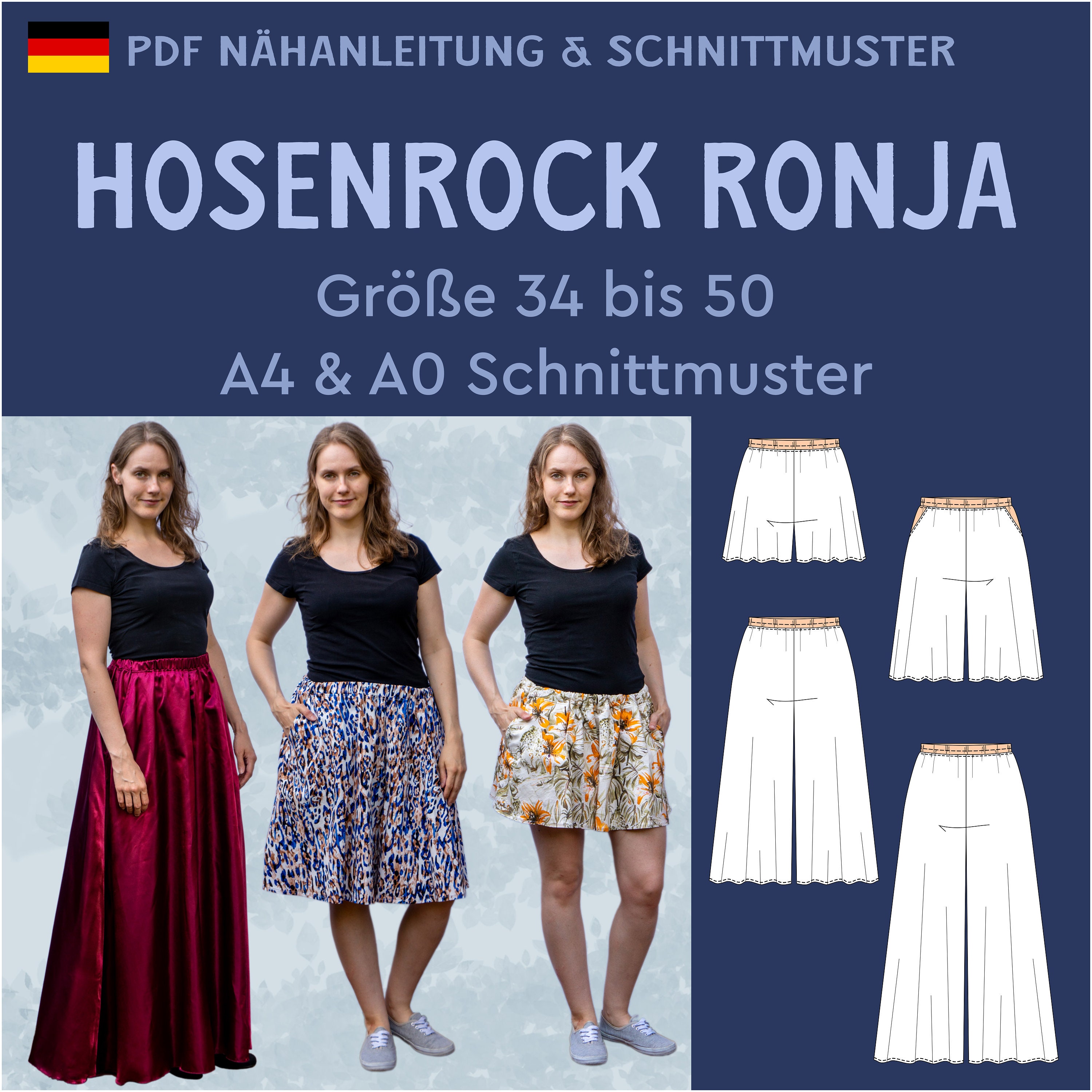 Hosenrock mit gummibund Clearance