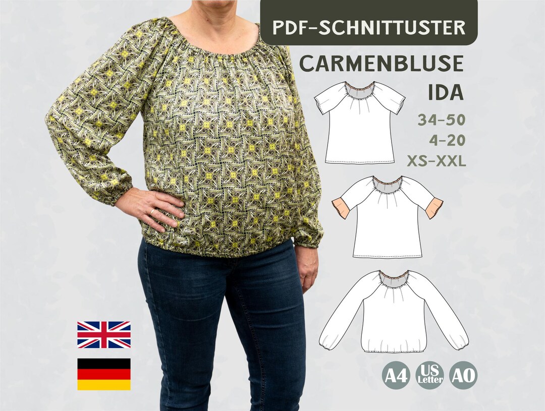 PDF Sewing Pattern off Shoulder Blouse Women Summer Top Beach Blouse ...