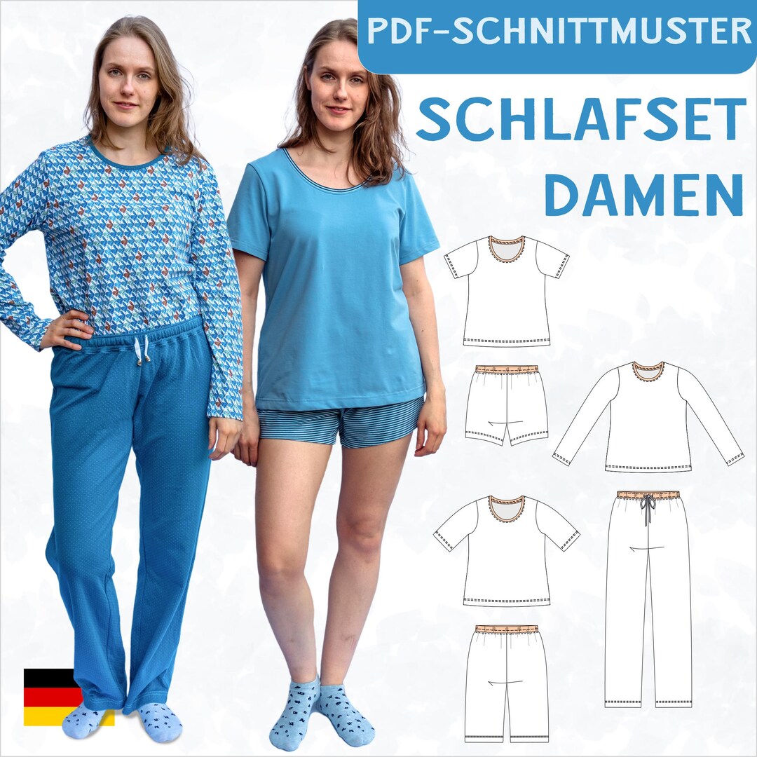 PDF Pattern Pajamas Woman Pajama Set Women Shirt and Pants Pajama Pants ...