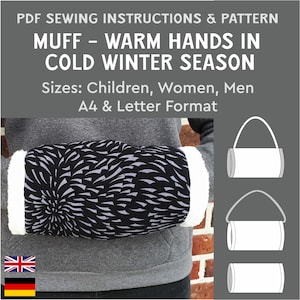 PDF Pattern for a Warm Muff – Perfect for Cold Hands, Easy to Sew for Kids and Adults woman men with Instructions A4 Letter