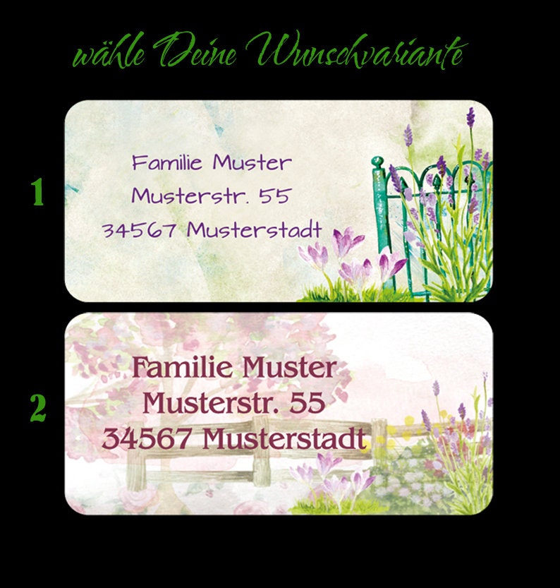 24 Adressaufkleber Garten Lavendel romantisch Bild 2
