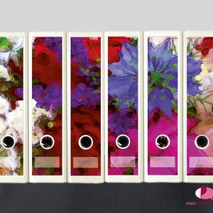 Ordnerrücken Aufkleber Wiesenblumen 6er Set Aufkleber für breite Ordner Bild 2