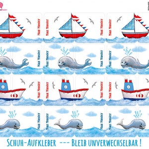 24 Schuhaufkleber Schiffe Segelbot Wale Schutzfolie Bild 2